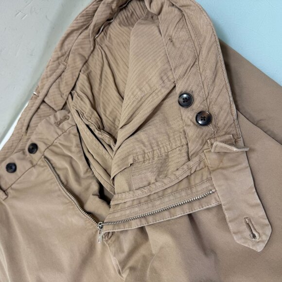 SUITSUPPLY Porto Novo Pants Mens 36x33 Pure Cotton Khaki Chinos Tan Beige - Picture 3 of 10